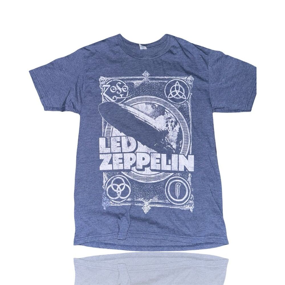 Led Zeppelin Vintage Style Men's Graphic T-Shirt Blue Vintage Style Rock Tee